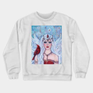 Magical winter gift  fairy art by Renee Lavoie Crewneck Sweatshirt